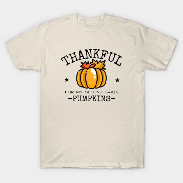 Thankful For My Second Grade Pumpkins T-Shirt by Mountain Morning Graphics